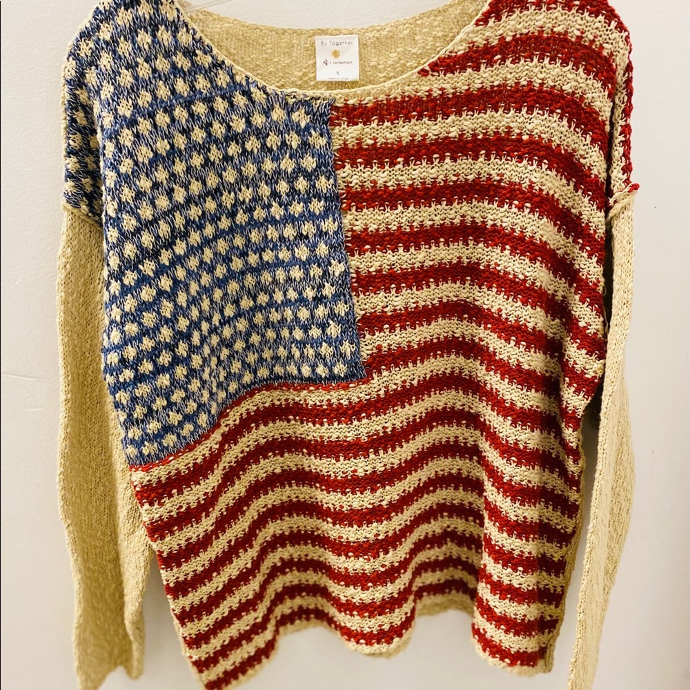 American Flag cotton sweater